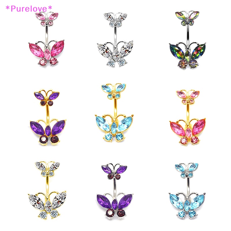 Khuyên Rốn Hình Bướm Đính Đá Lấp Lánh Thời Trang Mới