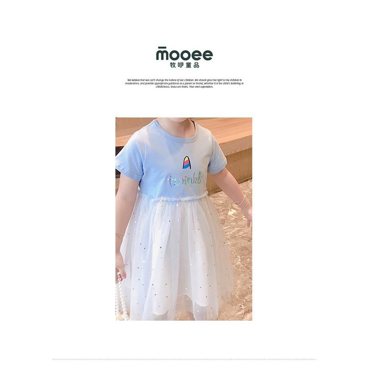 Đầm Công Chúa Mùa Hè Tay Cộc Bằng Vải Cotton Trơn Mỏng Phong Cách Phương Tây Cho Bé Gái