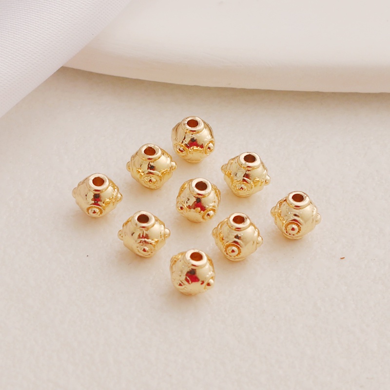Set 50 Hạt Xâu Chuỗi 5mm Mạ Vàng 14K Nhiều Màu Sắc Dùng Làm Trang Sức diy