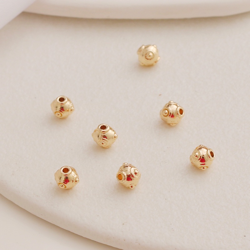 Set 50 Hạt Xâu Chuỗi 5mm Mạ Vàng 14K Nhiều Màu Sắc Dùng Làm Trang Sức diy