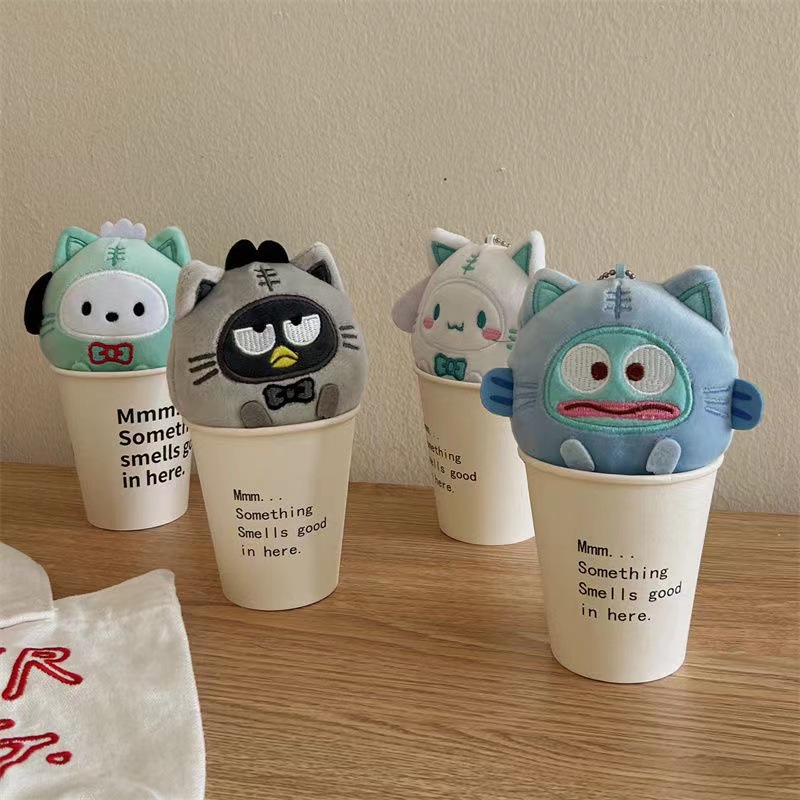 SANRIO Móc Khóa Búp Bê Nhồi Bông Hình Kuromi Melody Cinnamoroll Dễ Thương