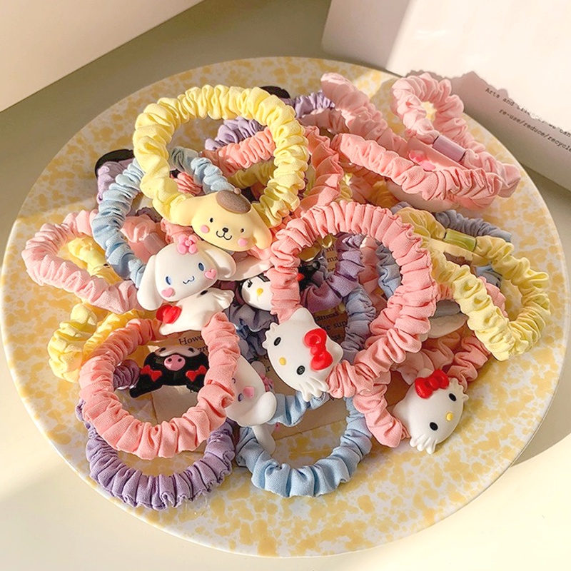 Dây Cột Tóc Sanrio Họa Tiết Hoạt Hình Thời Trang Mùa Hè