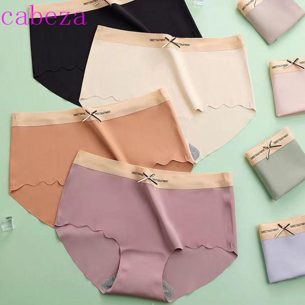 CABEZA Quần Lót Lụa Màu Sắc Đơn Giản Thoải Mái Phong Cách Retro Hàn Quốc Cho Nữ