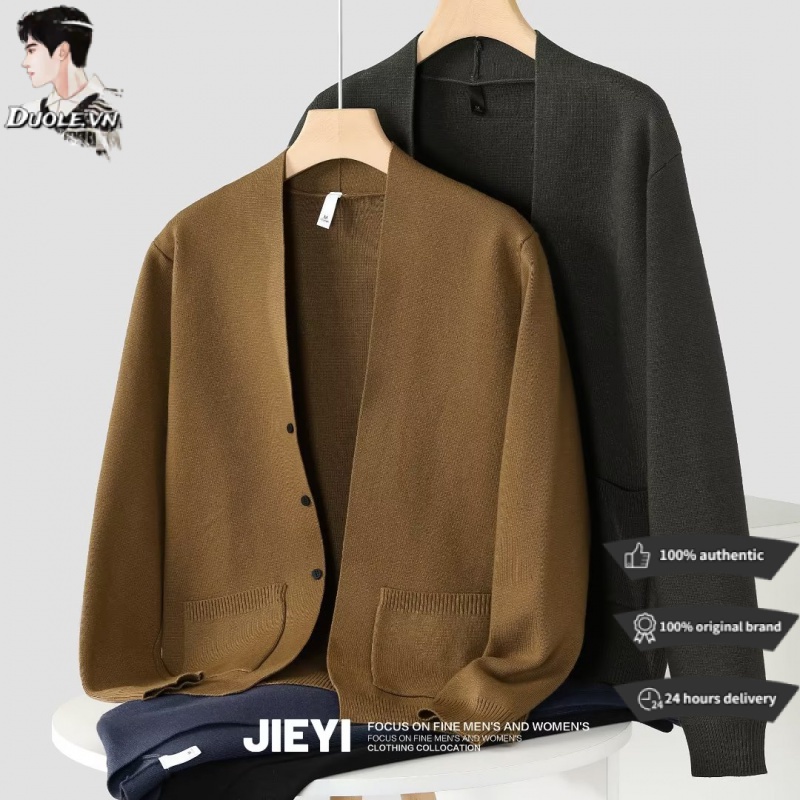 【M-3XL】Áo khoác cardigan dệt kim màu sắc thanh lịch cho nam chất lượng cao cảm nhận nâng cao trung tính cặp đôi cùng kiểu với sọc len sweater nam bigsize cảm giác thiết kế áo len nam cổ tròn mềm mại và thoải mái áo len rộng