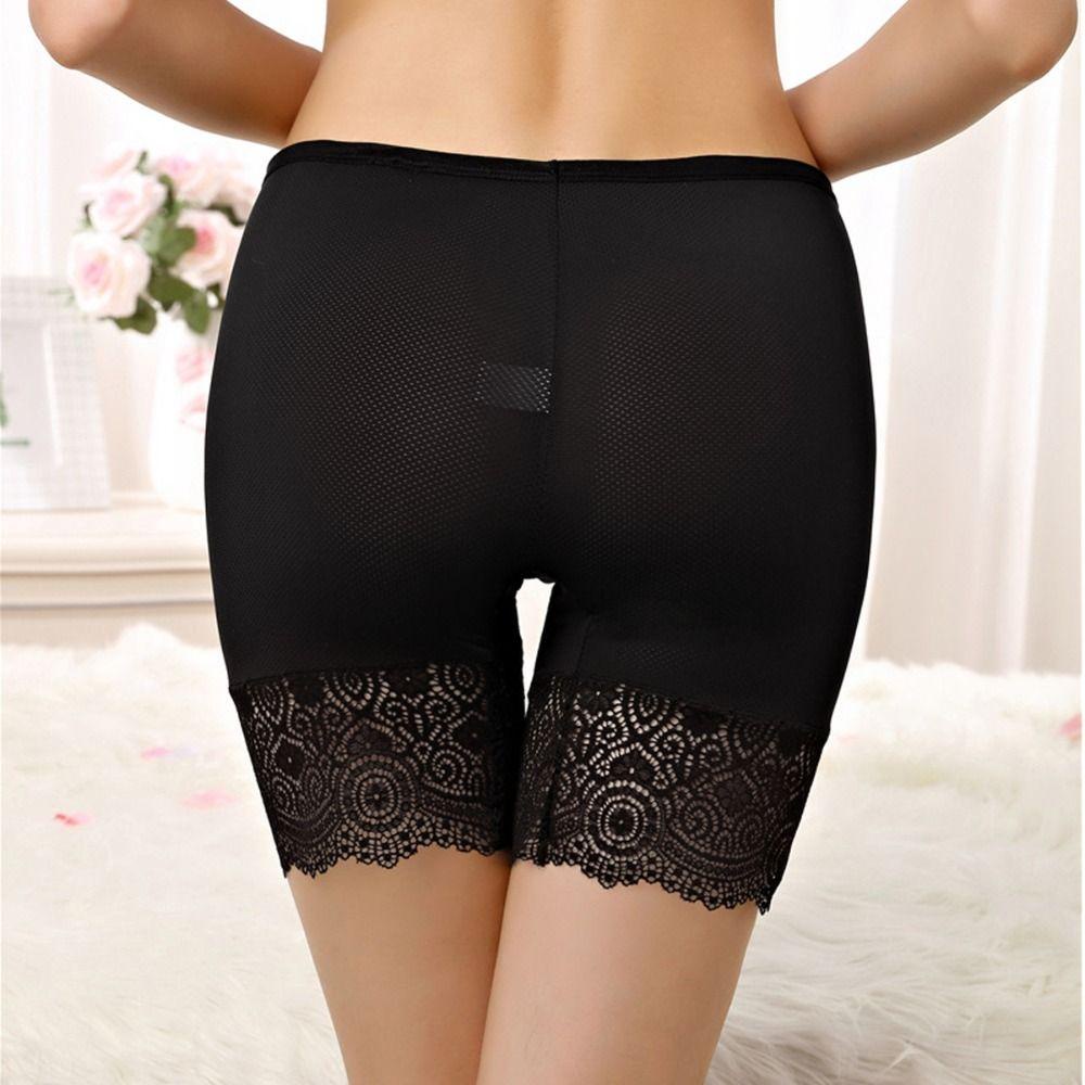 ME Quần Short Bảo Hộ Vải Lụa Lạnh Phối Ren Co Giãn Chống Cào Thời Trang Cho Nữ