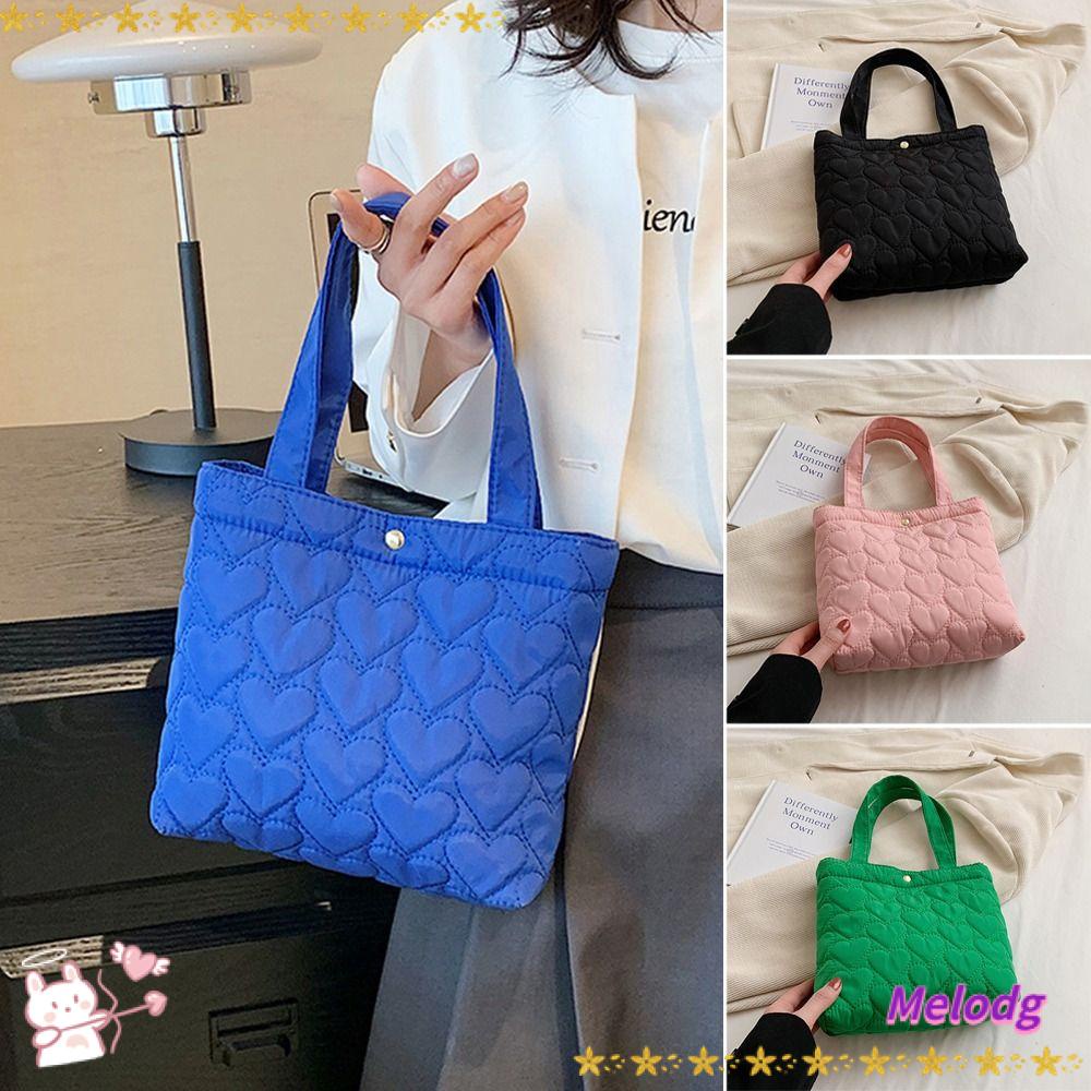 MELODG Túi Tote Có Đệm Cotton Màu Trơn Sức Chứa Lớn Có Tay Cầm Thời Trang Du Lịch