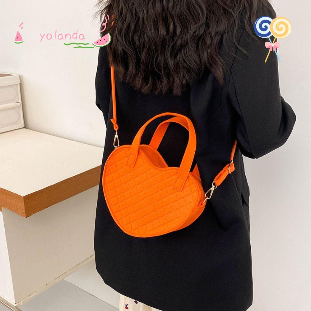 YOLA Túi Đeo Chéo Bằng Vải Nỉ Thời Trang Ngọt Ngào Cho Nữ