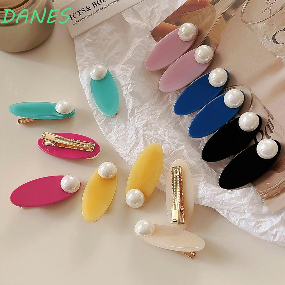 DANES Kẹp Tóc Hình Oval Thời Trang Hàn Quốc Cho Bé Gái