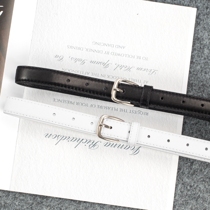 Thắt Lưng Đính Nút Kim Loại Đơn Giản Phong Cách Vintage Cho Nữ