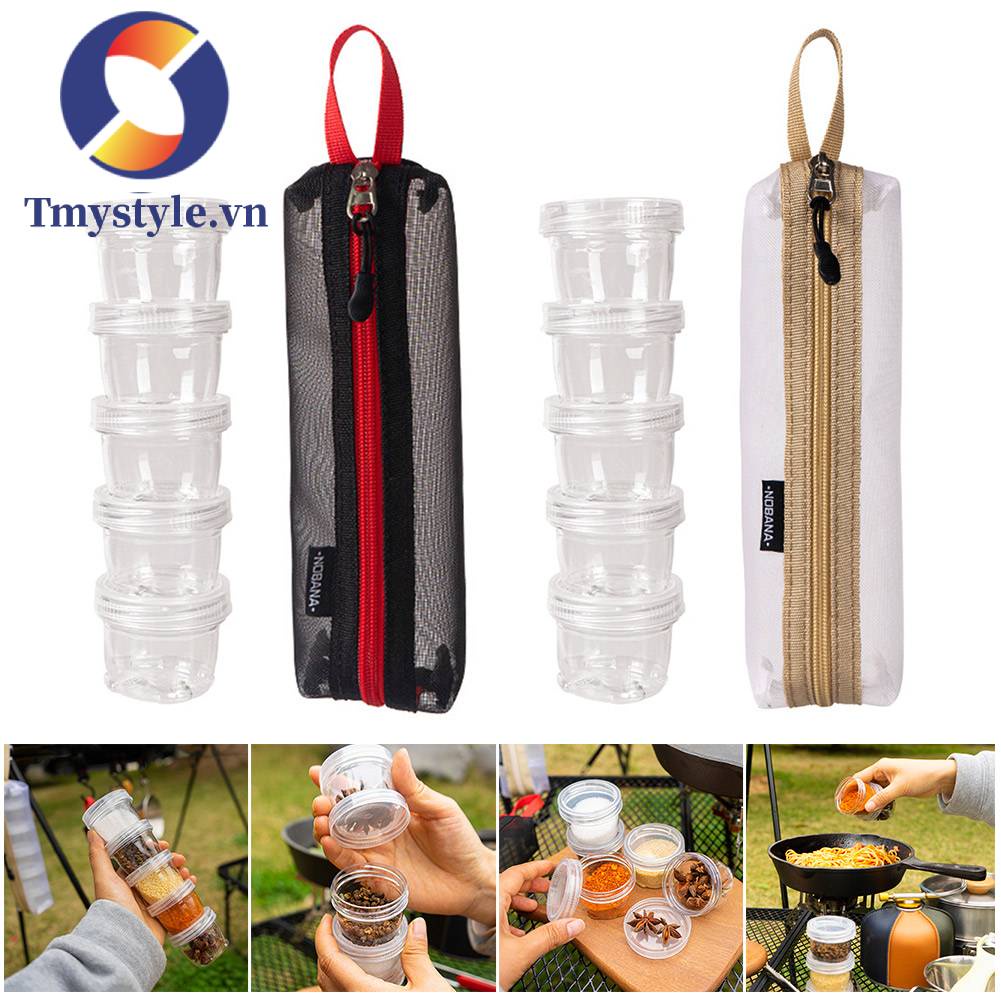 Set 5 Hộp Đựng Gia Vị 40ml Tiện Lợi Cho Các Hoạt Động Ngoài Trời