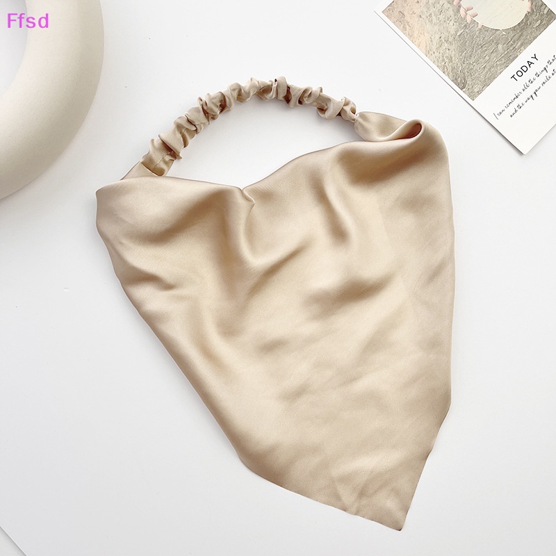 {Ffsd} Khăn Voan Trùm Đầu Bandana Hình Tam Giác Co Giãn Màu Trơn Trang Trí Tóc Thời Trang Mùa Hè Dành Cho Bạn Nữ * Bán Chạy