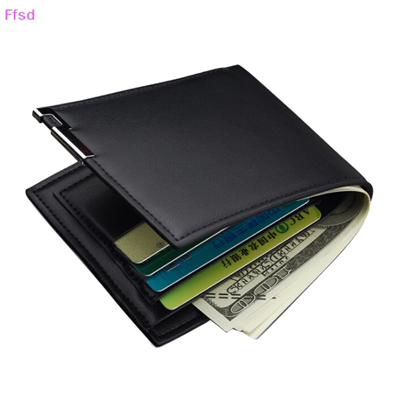 {Ffsd} Ví Da Gập Đôi Đựng Thẻ ID / Danh Thiếp Dáng Ôm Cho Nam * Bán Chạy