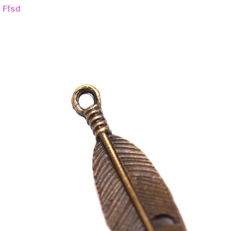 {Ffsd} Set 10 Mặt Dây Chuyền Kim Loại Hình Lông Vũ Lá Nhỏ Cổ Điển Làm Trang Sức Thủ Công * Bán Chạy