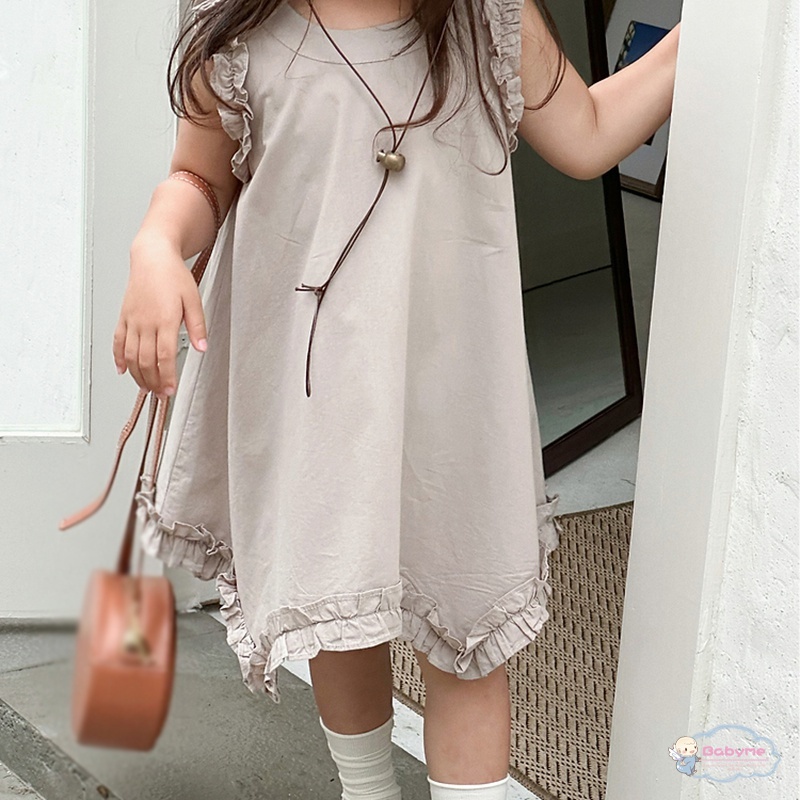 Đầm Phồng Không Tay Thân Thiện Với Da Thoáng Khí Thời Trang Mùa Hè Dành Cho Bé Gái