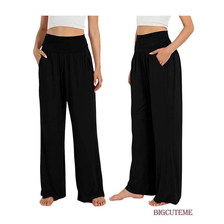 Quần Dài Lưng Cao Ống Rộng Màu Sắc Đơn Giản Thời Trang Xuân Hè Cho Nữ