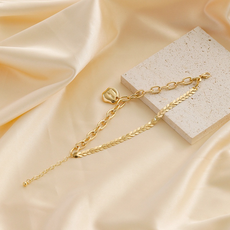 Ygt Vòng Tay Dây Xích Đôi Bằng Kim Loại Đính Đá Zircon Có Thể Điều Chỉnh Sang Trọng Làm Quà Tặng