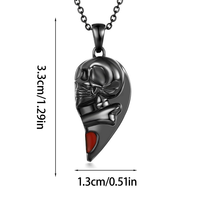 Ygt Set 2 Vòng cổ Mặt Trái Tim Đầu Lâu Từ Tính Thiết Kế Đơn Giản Sáng Tạo Cho Cặp Đôi