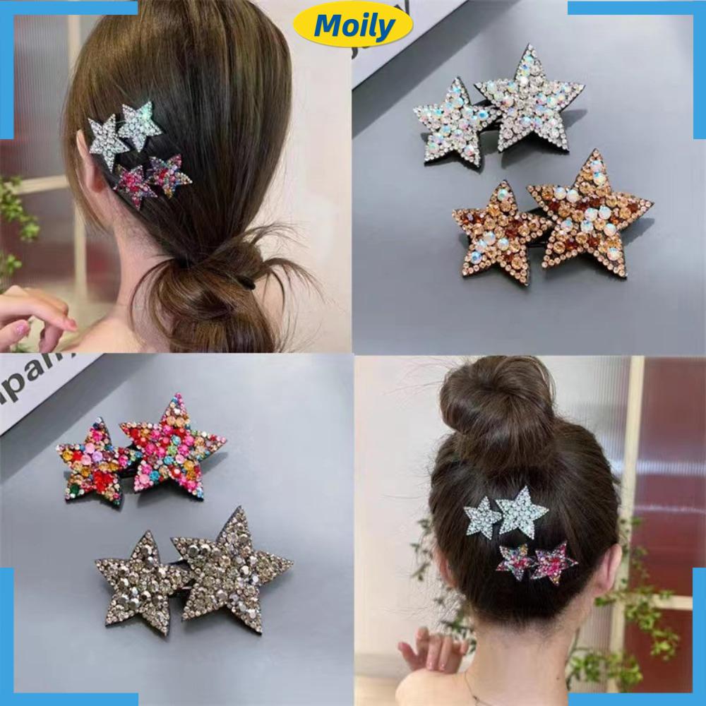 MOILYVN Set 5 Kẹp Tóc Hình Sao Biển Đính Đá Thời Trang Cho Nữ
