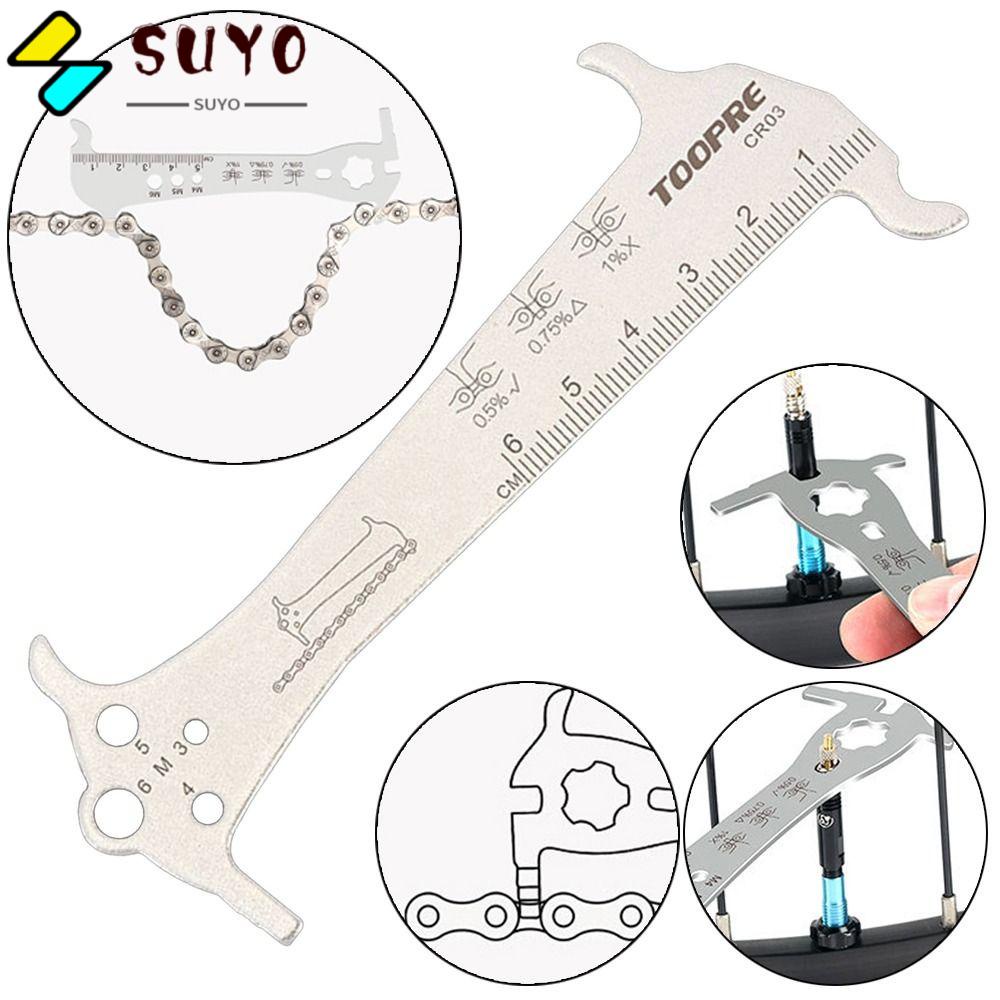 SUYO Thước Đo Dây Xích Xe Đạp 6 Trong 1 Bằng Thép Không Gỉ Bền Bỉ