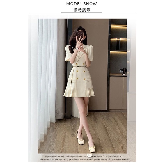 Đầm Nữ Thiết Kế Xếp Ly Phong Cách Pháp Thời Trang Hè 2023 Sang Trọng