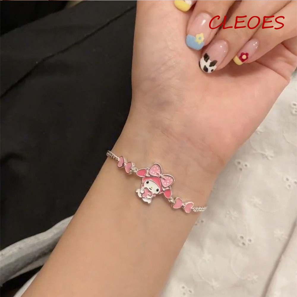CLEOES Vòng Đeo Tay Họa Tiết Hoạt Hình Đính Nơ Kuromi Melody Dễ Thương Cho Bạn Gái