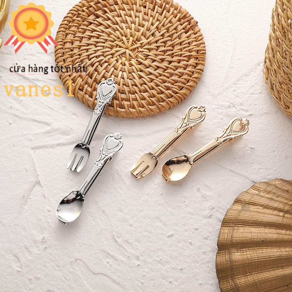 VANES1 Kẹp Tóc Hình Nĩa Đơn Giản Bằng Hợp Kim Phong Cách Hàn Quốc Thời Trang Cho Bé