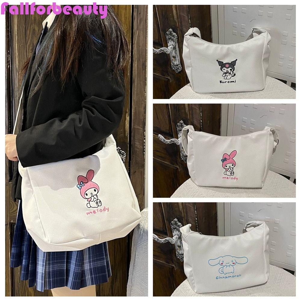 FALLFORBEAUTY Túi Đeo Chéo Vai Kiểu Bánh Bao Mèo Kitty Kuromi Melody Hoạt Hình Cho Nữ Sinh