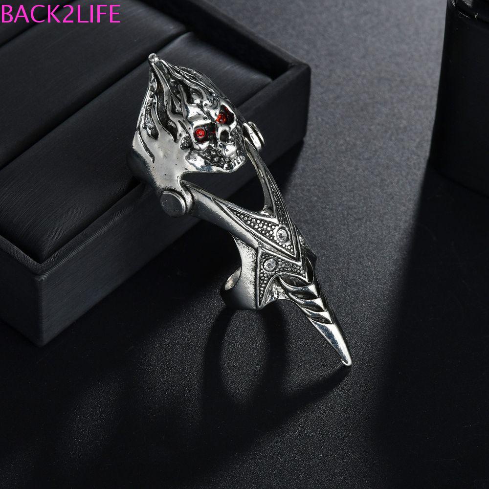 BACK2LIFE Nhẫn Nam Hình Đầu Lâu Phong Cách Punk Cá Tính