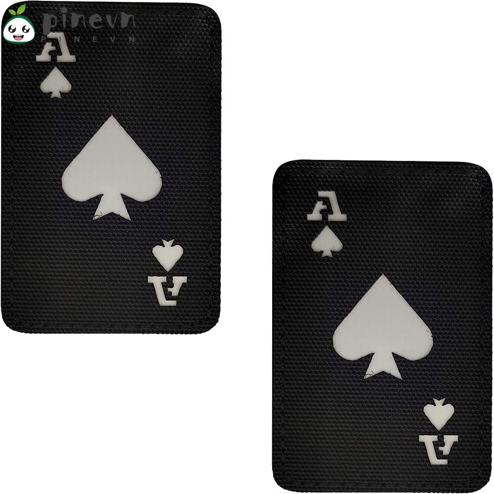 PINEVN Bộ 2 Miếng Vá Quần Áo Hình Ace of Spades Màu Đen