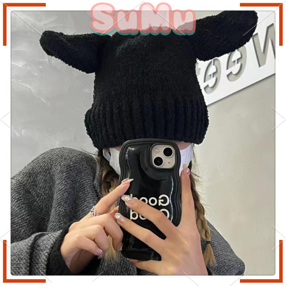 SUMU Mũ Len Tai Thỏ Mềm Mại Cho Nữ