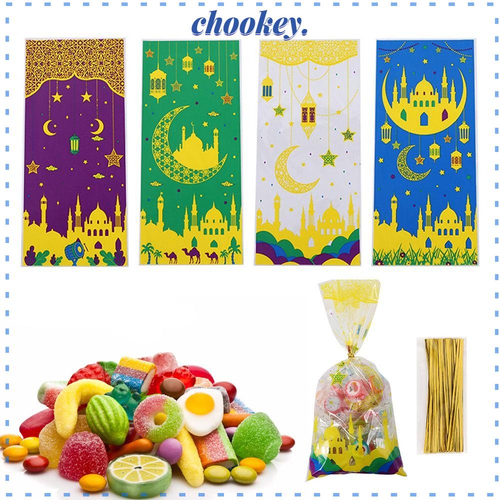 CHOOKEY Set 50 Túi Đựng Kẹo Kèm Dây Thừng Phong Cách Hồi Giáo