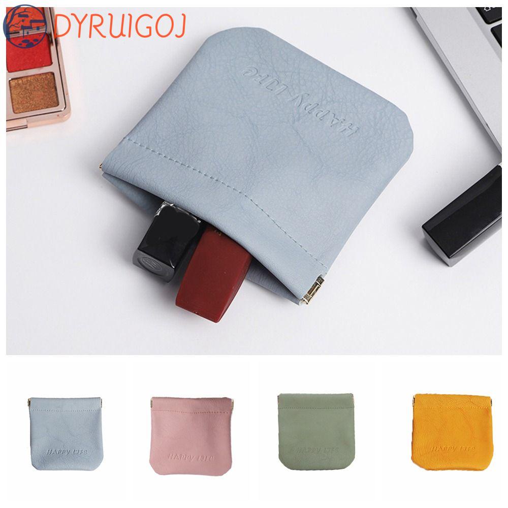 DYRUIDOJ Túi Đựng Tiền Xu Tự Đóng In Chữ Mini Bằng Da PU Cho Nữ