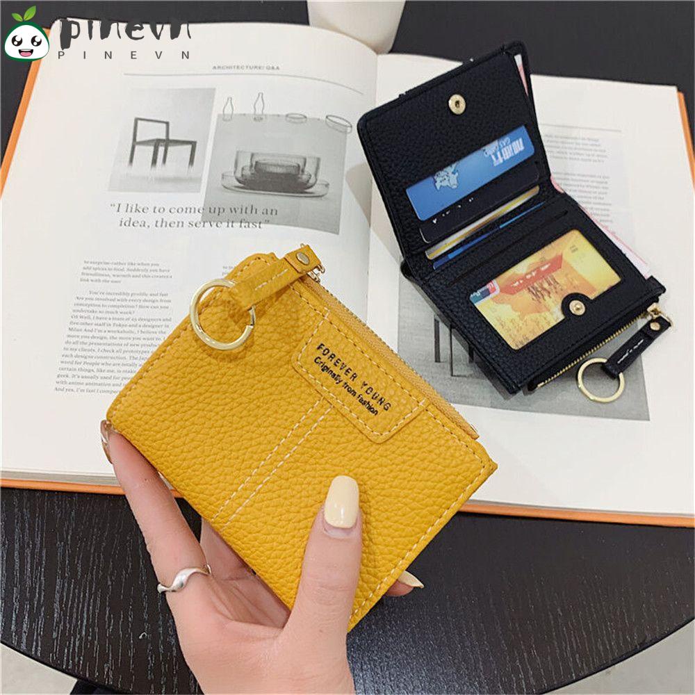 PINEVN Ví Ngắn Đựng Thẻ Thiết Kế Đơn Giản Thời Trang Theo Phong Cách Hàn Quốc