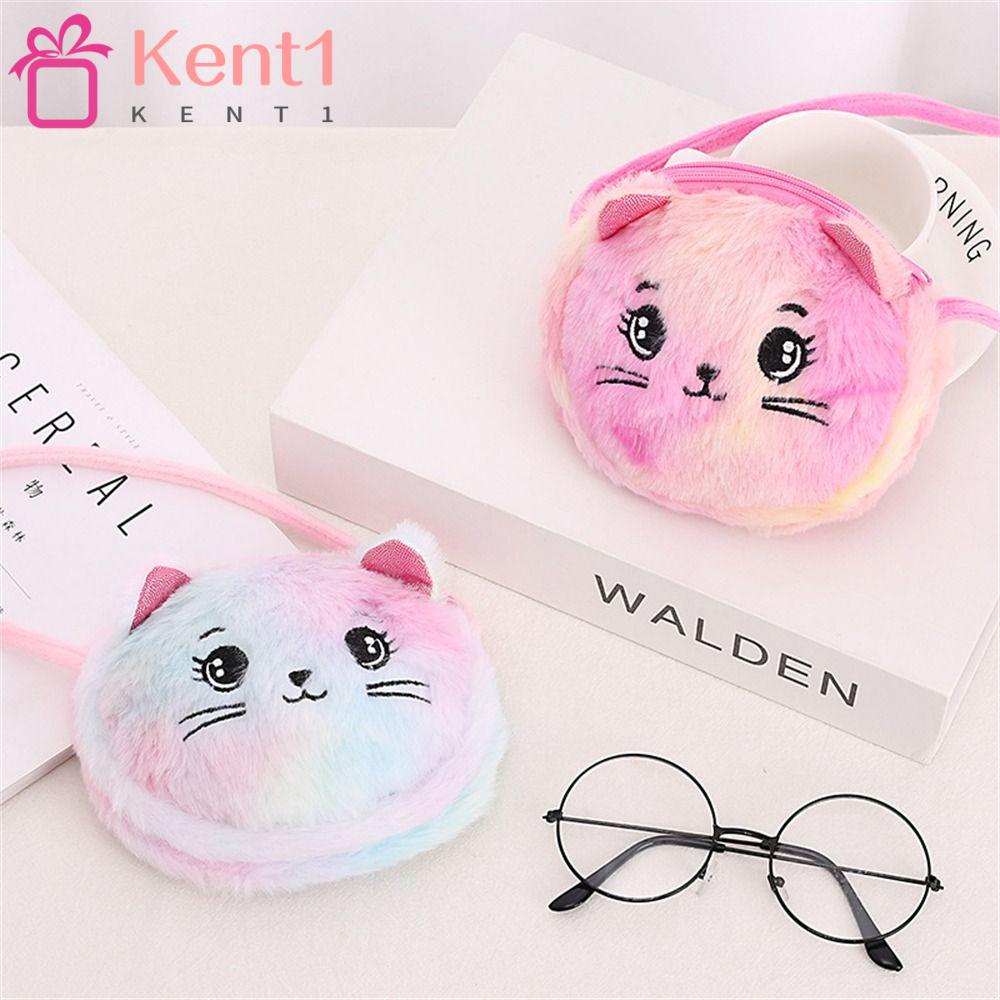 KENT1 Túi Đeo Vai Mini Bằng Vải Bông Mềm Màu Cầu Vồng Dễ Thương Cho Bé