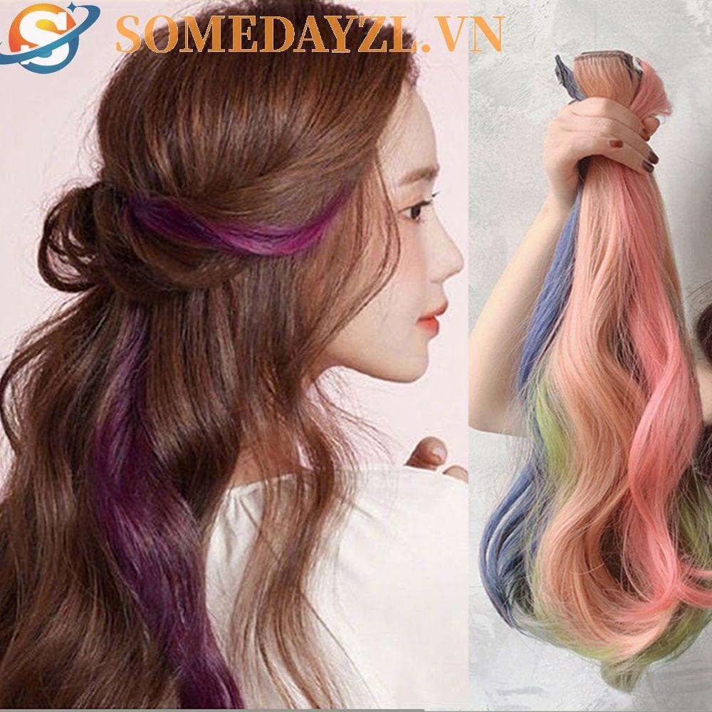 SOMEDAYZL Kẹp Tóc Giả Nối Dài 60cm Thời Trang Cho Nữ