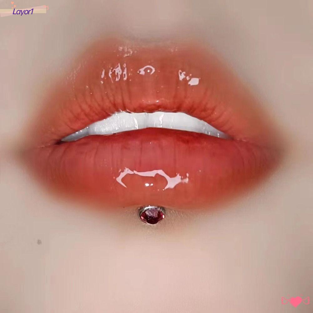 LAYOR1 Bộ Khuyên Xỏ Mũi / Môi Đính Đá Bằng Thép Không Gỉ Thời Trang Cho Nam Và Nữ