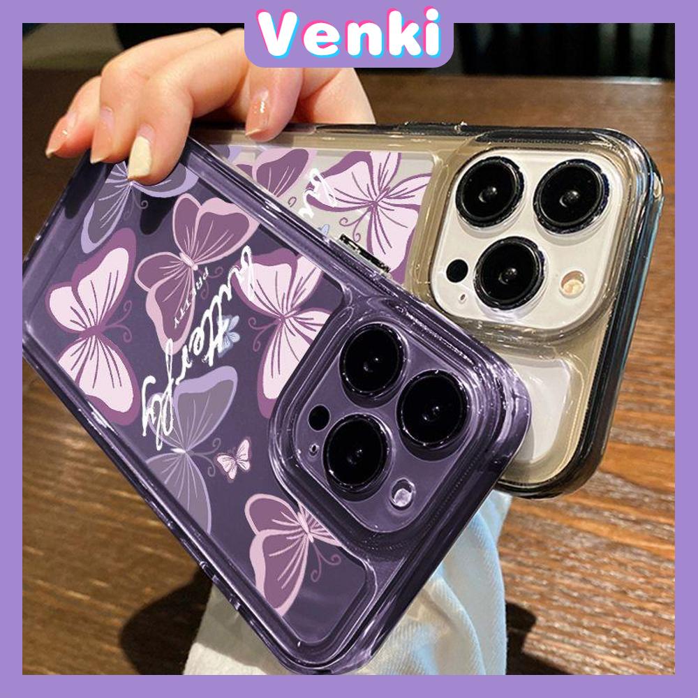 VENKI - Dành Cho Ốp Lưng iPhone 11 Ốp Lưng Cứng Trong Suốt Acrylic Space Case Bảo Vệ Chống Sốc Camera Toàn Màn Hình Con Bướm Tương Thích Với iPhone 14 13 Pro Max iPhone 12 Pro Max XR 7 8Plus