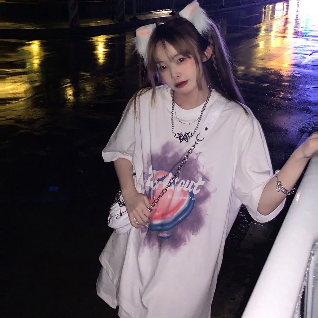 Áo Thun Ngắn Tay Dáng Rộng Thời Trang Mùa Hè Dành Cho Nữ