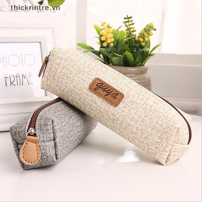 Túi Đựng Bút Chì / Đồ Trang Điểm Một Tầng Sức Chứa Lớn Chống Thấm Nước Nhỏ Gọn Dành Cho Học Sinh