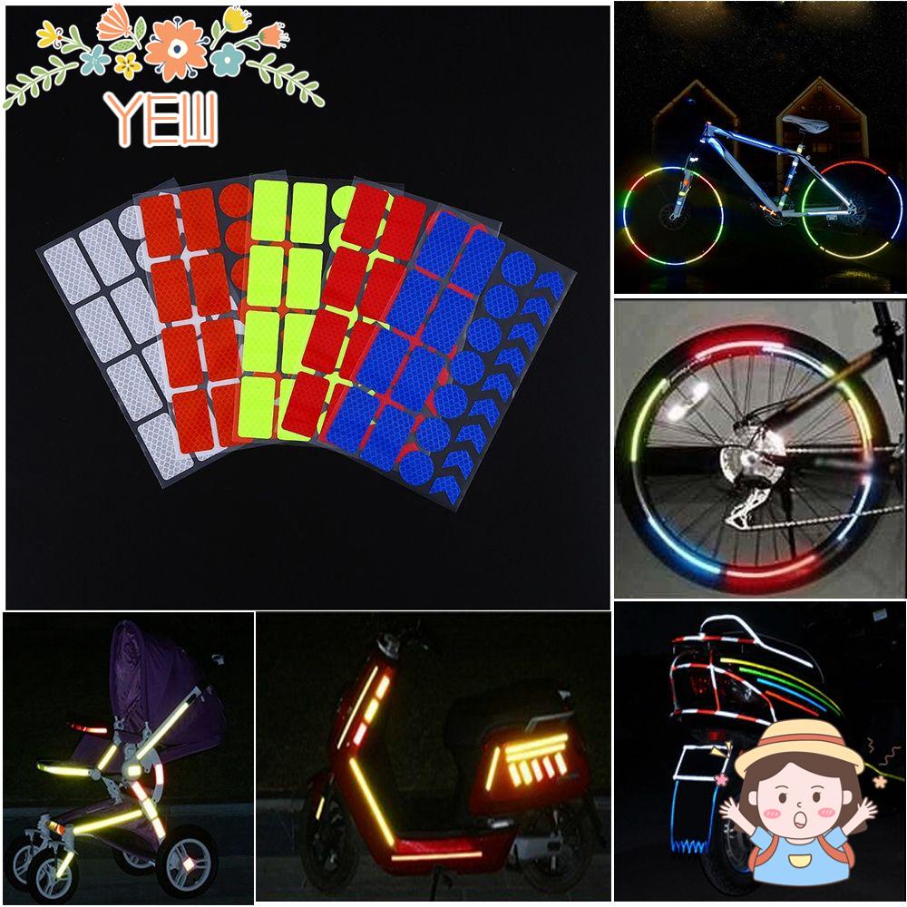 YEW Miếng Dán Phản Quang Cảnh Báo Ban Đêm 2 Phong Cách Gắn Vành Bánh Xe Đạp