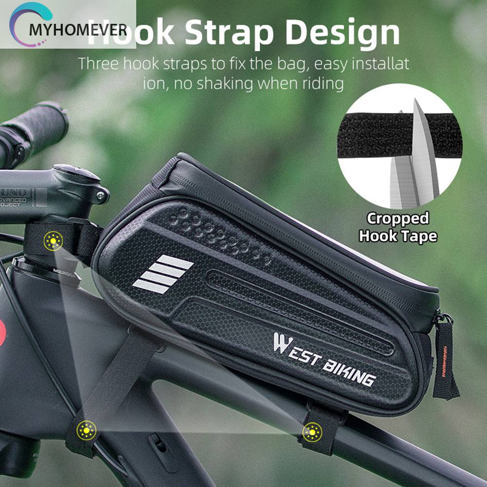 Túi Đựng Đồ Gắn Khung Xe Đạp Chống Nước Có Lỗ Tai Nghe 1.5L
