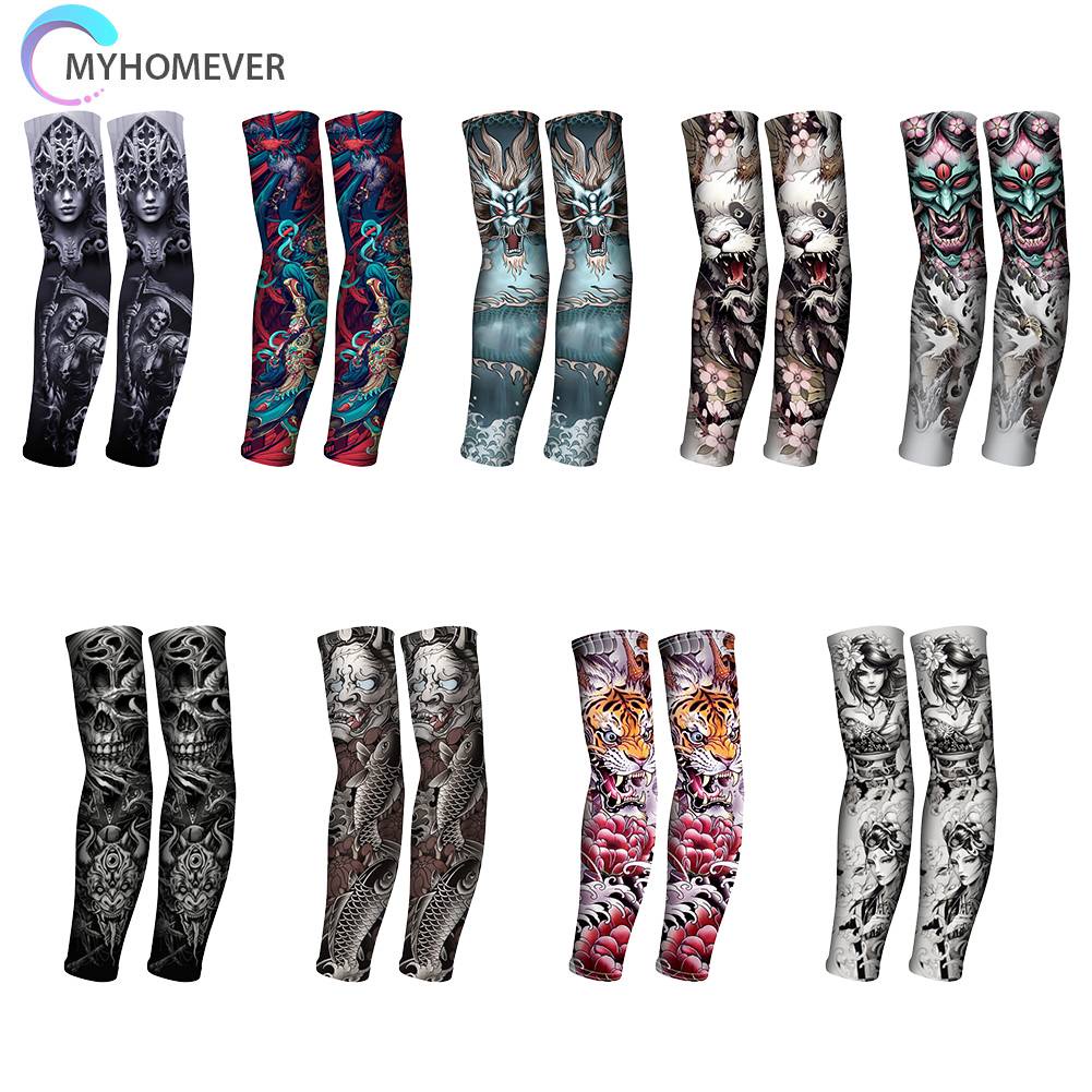 Vỏ Bọc Cánh Tay Hình Xăm Bằng Lụa Lạnh Gọn Nhẹ Di Động Cho Hoạt Động Thể Thao Ngoài Trời