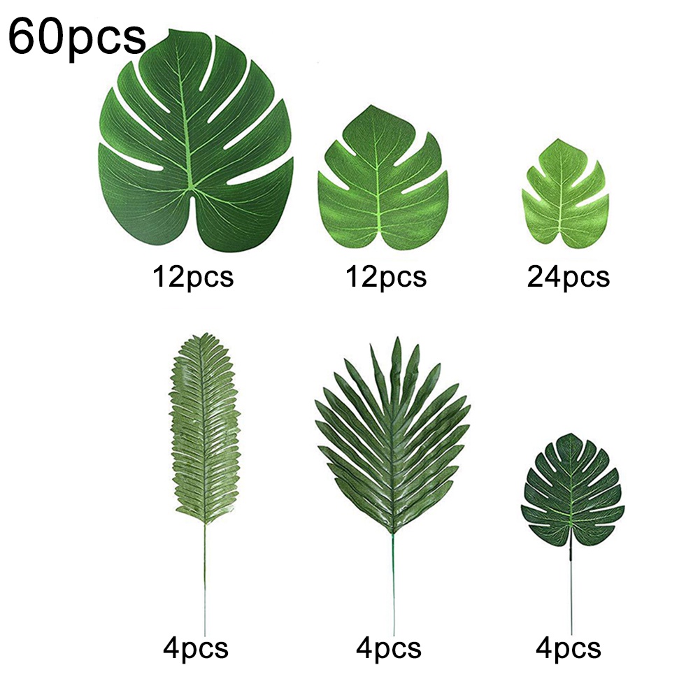 Set 60 Lá Cọ Giả Trang Trí Phong Cách Hawaiian Độc Đáo