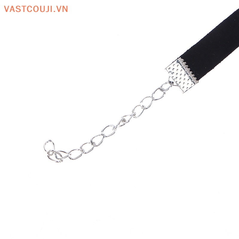 Vòng Cổ Choker Dây Nhung Đen Mặt Trăng Phong Cách Gothic