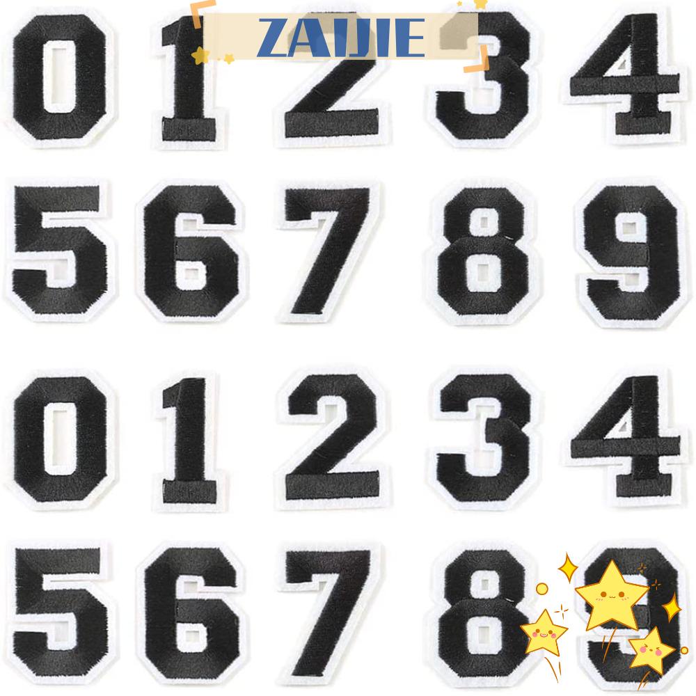 ZAIJIE24 Miếng Vá Số Bằng Sắt Polyester 2 inch 5.1 * 3.7cm (2.01 * 1.46in) DIY