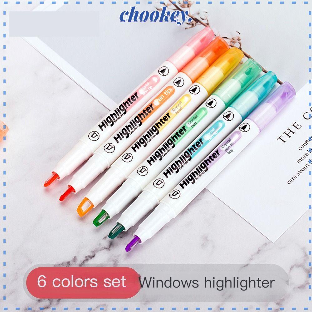 CHOOKEY Set 6 Bút Bắt Sáng Nhiều Màu Sắc Dùng Để Vẽ Graffiti