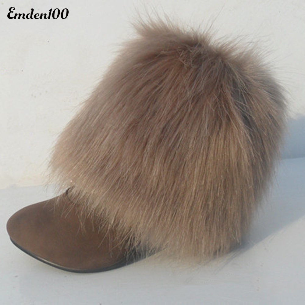 [EMDEN] Vớ Ống Chân Giả Lông Thú Mềm Mại Màu Trơn Giữ Ấm Mùa Đông Thời Trang Cho Nữ