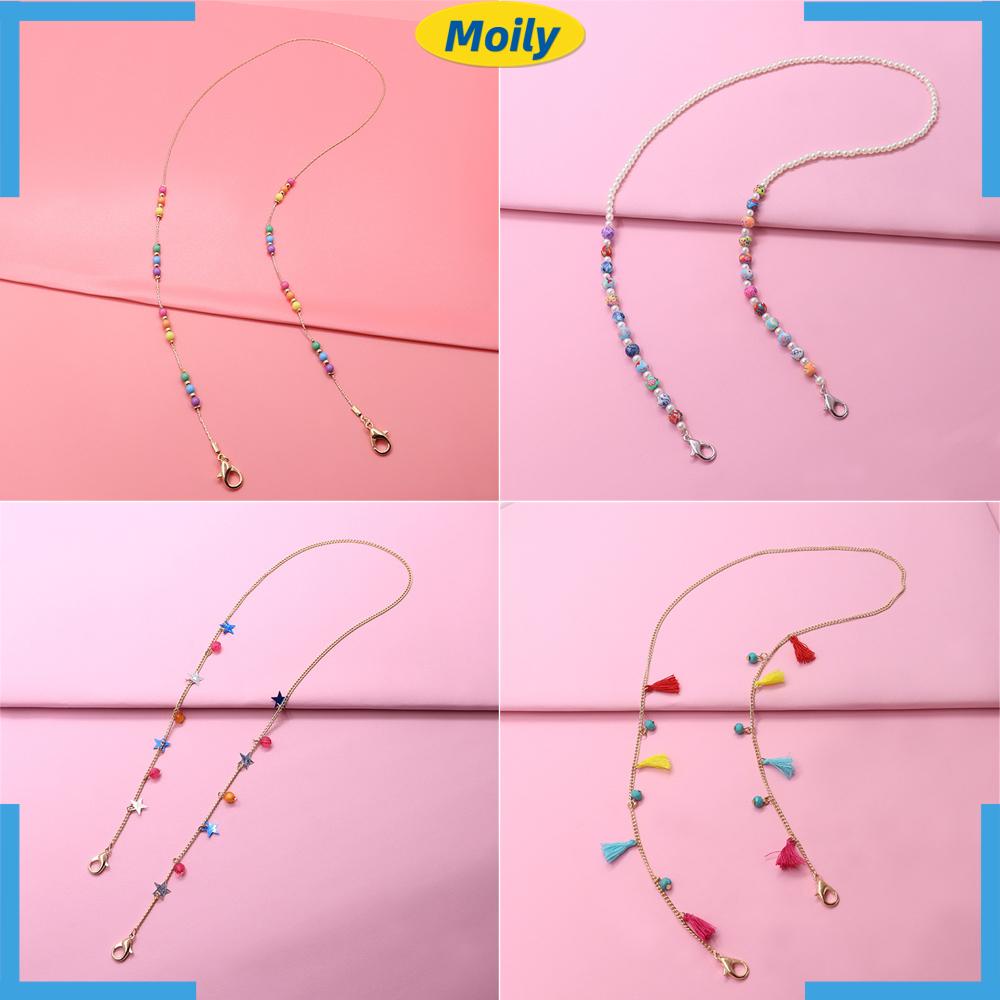 MOILYVN Dây Đeo Mắt Kính Đính Hạt Acrylic Thời Trang