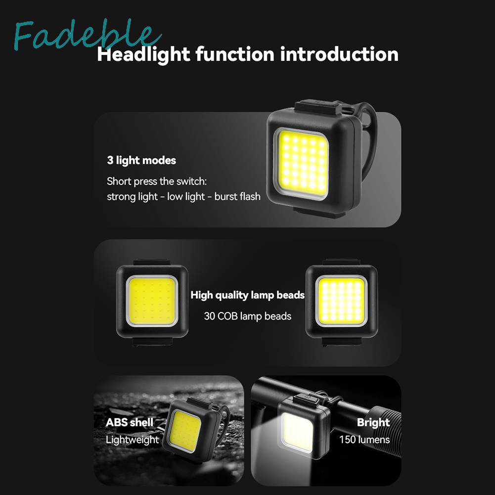 Đèn LED COB Chống Nước 130LM / 80LM 150mAh Cổng Sạc USB Loại C Cho Xe Đạp