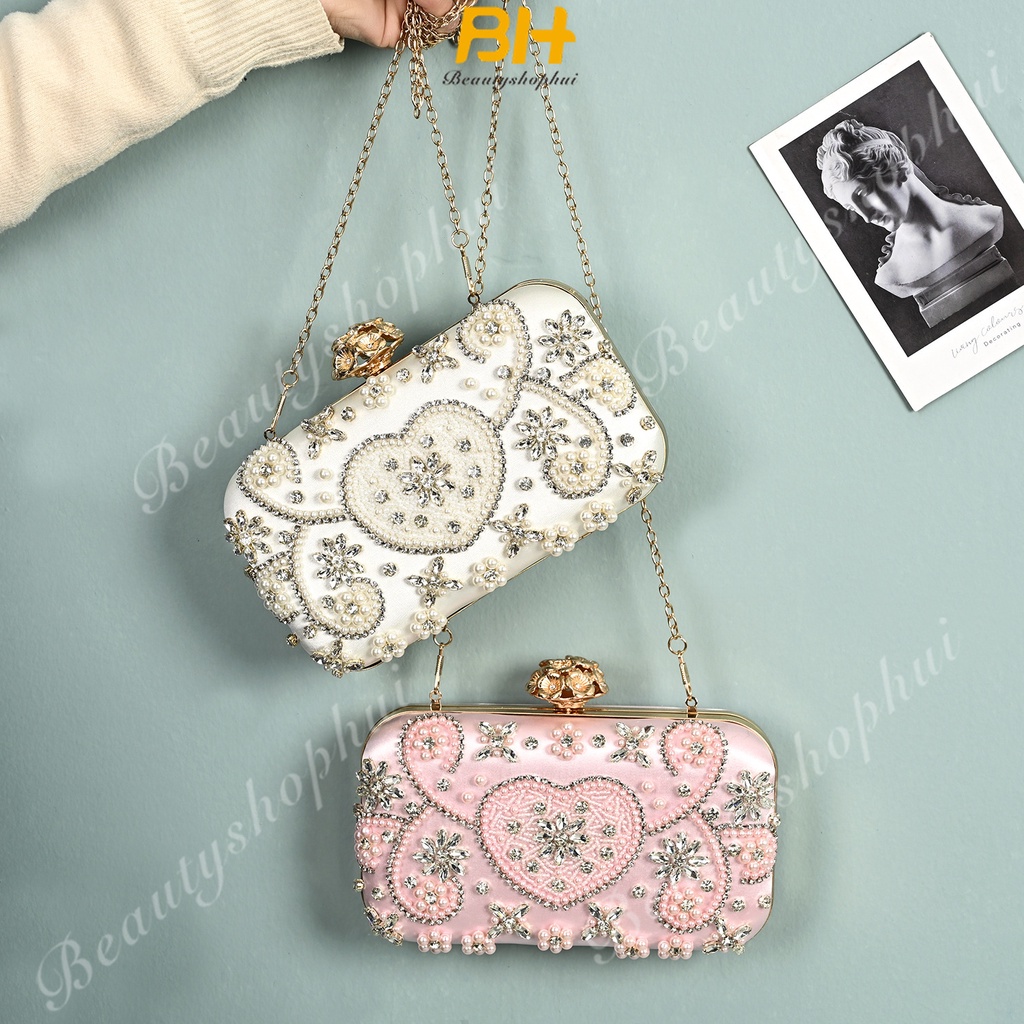 Túi Cầm Tay Qipao Polyester Dát Kim Cương Thủ Công Hợp Thời Trang Mới Cho Nữ